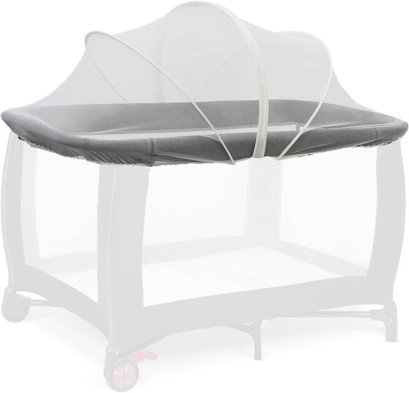 Cheermomo Pack n Play Cover, Travel Crib Tent, Pack and Play Mosquito Net Cover with 2-Way Zipper for Playpen/Mini Crib/Twin Bassinet to Keep Cats Out, White - Image 1